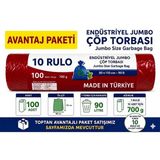 Ethex 80X110 Cm 700 Gr Extra Kalın 100 Adet 10'Lu Avantaj Paket Endüstriyel Jumbo Çöp Torbası 90 Litre Çöp Poşeti