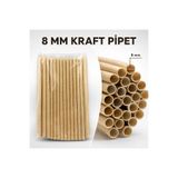 Ethex 8mm Kraft Kağıt Pipet 100 Lü