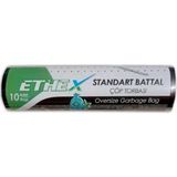 Ethex Battal Boy Siyah Renk Çöp Torbası 75X90 cm (70 Lt) 10'lu Rulo - 75 x 90 cm