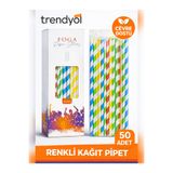 Ethex FOGA RENKLİ KRAFT PİPET ÇİZGİLİ 50 ADET 6mm X 19,7