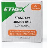 Ethex Jumbo Standart Çöp Poşeti 210 gr 80X110 - 20 Rulo