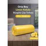Ethex Orta Boy Büzgülü Limonlu Çöp Torbası 55X60 cm (30 Lt) 10'lu Rulo - 55 x 60 cm