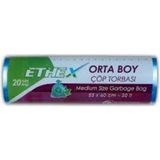 Ethex Orta Boy Mavi Renk Çöp Torbası 55X60 cm (30 Lt) 20'li Rulo - 55 x 60 cm