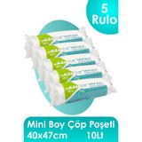 Ethex Standart Mini Çöp Torbası/poşeti (40ADET 40 X 47CM 10LLT BEYAZ 5 RULO)