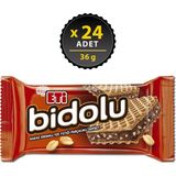 Eti Bidolu Kakao Kremalı Yer Fıstığı Parçacıklı Gofret 36 g x 24 Bitter Lezzetli Atıştırmalık - 36 gr