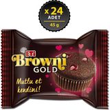 Eti Browni Gold 45 g x 24 Vişneli Çikolatalı Kek, Yoğun Çikolata ve Vişne Sosu İçeren Atıştırmalık