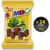 Eti Bumbo Portakal Aromalı Kakaolu Bisküvi 42 g x 24 Eğlenceli Hayvan Şekilleri ile - 42 gr