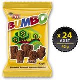 Eti Bumbo Portakal Aromalı Kakaolu Bisküvi 42 gr x 24 Adet Lezzetli Atıştırmalık Özelliği - 1 Adet