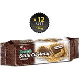 Eti Burçak Sütlü Çikolatalı Bisküvi 12'li Paket 114 g Gluten ve Süt Ürünü İçeren Atıştırmalık