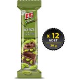 Eti Çikolata %27 İçibol Antep Fıstıklı 30 g x 12 Bademli Lezzetli Çikolata