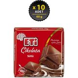 Eti Çikolata Sütlü Kare 60 G x 10 Adet - 60 gr