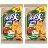 Eti Crax Thins Tatlı Biberli Ekşi Kremalı Kraker 110 x 14 Adet (2 paketi)