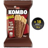 Eti Kombo Kavrulmuş Hindistan Cevizi ve Çikolata Kaplamalı Bisküvi 56 g 18'li Ekonomik Paket