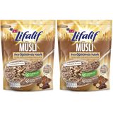 Eti Lifalif İnce Öğütülmüş Yulaflı Fındıklı, Kakao Çekirdekli, Kakaolu Müsli 250 g 2li paket