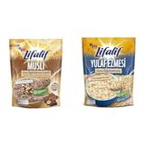 Eti Lifalif İnce Öğütülmüş Yulaflı Fındıklı, Kakao Çekirdekli, Kakaolu Müsli 250 g ve Eti Lifalif İnce Öğütülmüş Yulaf Ezmesi 350 g