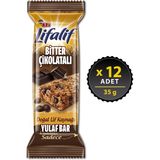 Eti Lifalif Yulaf Bar Bitter Çikolatalı 12×35 g İlave Şekersiz Doğal Lif Kaynağı Atıştırmalık
