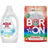 Eti Maden Aquabor Sıvı Çamaşır Deterjanı Renkliler Için 33 Yıkama + Boron Toz 4 kg Beyazlar Için 26 Yıkama