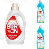 Eti Maden Boron Sıvı Deterjan Beyazlar İçin 1,69 Litre 26 Yıkama+2 Adet Aquabor Bulaşık Deterjanı