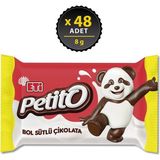 Eti Petito Beyaz ve Bitter Desenli Bol Sütlü Çikolata 48'li Paket 8 g Türkiye Üretimi - 8 gr