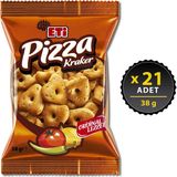 Eti Pizza Kraker 38 g x 21 Paket – Kekik, Kırmızı Biber, Haşhaş ve Soğan Aromalı, Türkiye Üretimi Gevrek Atıştırmalık - 798 gr