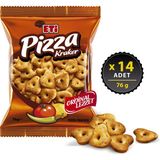 Eti Pizza Kraker 76 gr x 14 Adet Geleneksel Pizza Lezzetiyle Gevrek Atıştırmalık