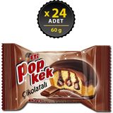 Eti Popkek - Çikolata Soslu, Kakao Kaplamalı Kek (60 g x 24 Adet) - İçindekiler: Buğday Unu, Yumurta, Süt Ürünü, Fındık