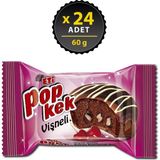 Eti Popkek Vişneli Kek 60 g x 24 Kakao Kaplamalı Enfes Kek İçerikli Atıştırmalık