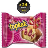 Eti Topkek Çilekli Kek 40 g x 24 Adet Türkiye Menşeli Gluten ve Süt Ürünü İçeren Atıştırmalık