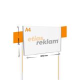 Etias Reklam A4 U Tipi Yatay Masa Üstü 10'Lu Paket / 2.8 Mm Şeffaf Pleksi Föylük / Broşürlük