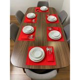 Etifa Tekstil Etifa 12 Parça Supla & Peçete Çeyiz Seti – 6 Kişilik Kırmızı Supla Takımı, Leke Tutmaz - 32 x 44 cm