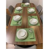 Etifa Tekstil Etifa 12 Parça Supla & Peçete Çeyiz Seti – 6 Kişilik Yeşil Supla Takımı, Leke Tutmaz - 32 x 44 cm