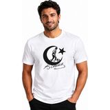 Etifa Tekstil Etifa Atatürk Ay Yıldız Imzalı Premium Unisex %100 Pamuk Siyah Tişört Beyaz Baskı - 2XL