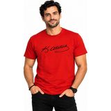 Etifa Tekstil Etifa Atatürk Imzalı Kırmızı Premium Unisex %100 Pamuk Siyah Baskılı Tişört