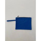 Etifa Tekstil Kanvas Clutch Çanta Astarlı Dayanıklı Fermuarlı Günlük Kullanım Kadın El Çantası Organizer Çanta Mavi