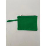 Etifa Tekstil Kanvas Clutch Çanta Astarlı Dayanıklı Fermuarlı Günlük Kullanım Kadın El Çantası Organizer Çanta Yeşil