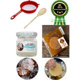 ETİK-FARMA Özel Üretim Organik Su Kefir Mayası Kombucha Mantarı Başlangıç Kiti Kombu Mantarı Süzgeç+Tahta Kaşık - 40 ml