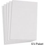 Etika Beyaz Mukavva 35X50 cm 5'li Paket - 1.0 mm Kalınlık - Okul Projeleri, Maket ve Pano Çalış - Çok Renkli