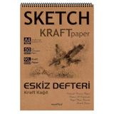 ETİKA Kraft Eskiz Defteri A4-90 gr Doğal Kağıt, Spiralli, 50 Yaprak Sketchbook