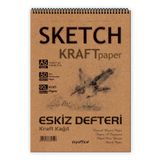 ETİKA Kraft Eskiz Defteri A5-90 gr Doğal Kağıt, Spiralli, 50 Yaprak Sketchbook
