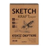 Etika Kraft Kağıt A5 Eskiz Defteri 90 Gr. Spiralli 50 Yaprak Sketchbook