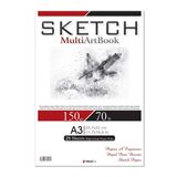Etika Sketchbook Zigana A3 Tutkallı 150 gr. Beyaz 25 yaprak
