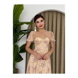 ETİKAFASHION Edolika ŞİFON KUMAŞ DİJİTAL DESEN BASKILI ELBİSE