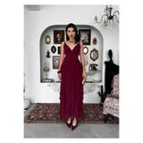 EtikaOnline Kadın Şifon Uzun Beyaz Gece Davet Elbisesi Seras-00950
