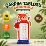 Etiket Dükkanı Çarpım Tablosu Kartları Safari Temalı 10LU-MASAÜSTÜ-EĞITICI - Sarı - Kahverengi