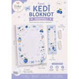 Etiket Dükkanı Kawaii Karakterli A4 Bloknot Seti 50 Yaprak Mor | Kitap Ayracı ve 2 Dekoratif Ataç