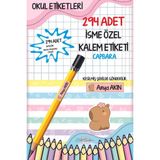 Etiket Dükkanı Okul Etiketi Kalem Etiketi Isimli Kişiye Özel Capybara 294 Adet - 1BW-Beyaz - OKUL STİCKER - 1*4 CM