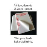 Etiket Kağıdı A4 Yapışkanlı – Kuvvetli Yapışkanlı,a4 Yapışkanlı Etiket Kağıdı, 21X29.7 Cm, 25 Yaprak, 160 Gr, Tüm Yazıcılarla Uyumlu, Beyaz - 00 Beyaz - Option-1