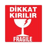 Etiket Sanatı Dikkat Kırılabilir Etiketi 10 x 10 cm 50'li