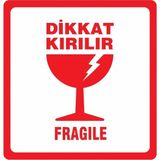Etiket Sanatı Dikkat Kırılabilir Etiketi Kendinden Yapışkanlı 10 x 10 cm 100'lü