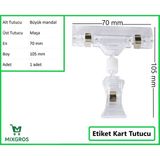Etiket Tutucu / Maşalı / Büyük Mandal / Şeffaf / 70X105 mm / 1 Adet